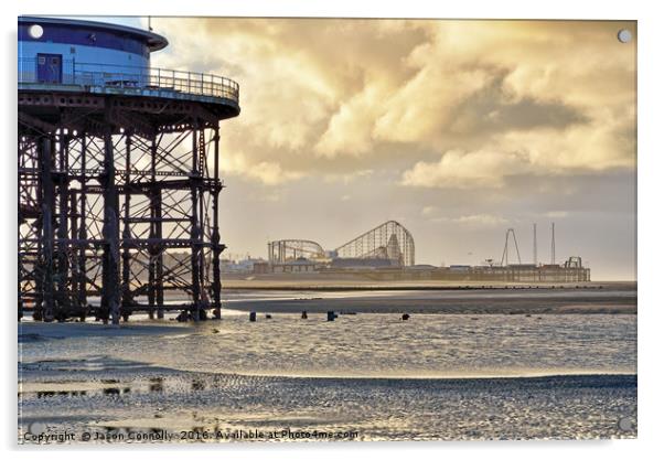 Blackpool Beach Views Acrylic by Jason Connolly