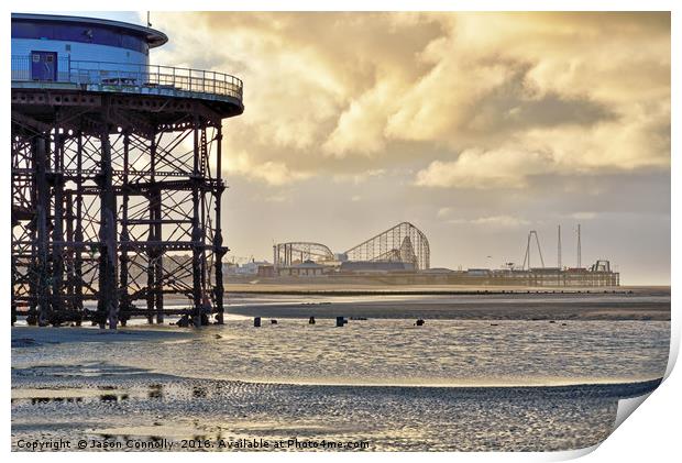 Blackpool Beach Views Print by Jason Connolly