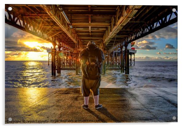 The Under Pier man Acrylic by Jason Connolly