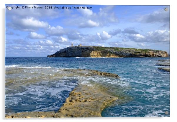 St Paul's Island Malta Acrylic by Diana Mower