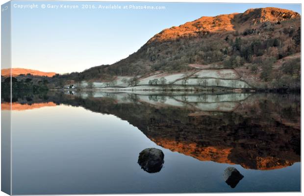 Morning Rydalwater Reflections Canvas Print by Gary Kenyon