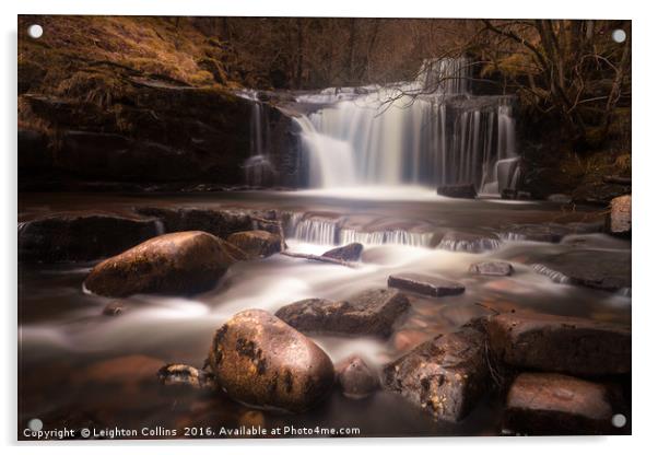 Blaen y Glyn Waterfalls Acrylic by Leighton Collins