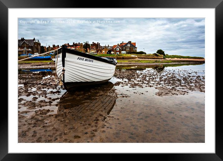 Alnmouth Five Buoys Framed Mounted Print by Reg K Atkinson