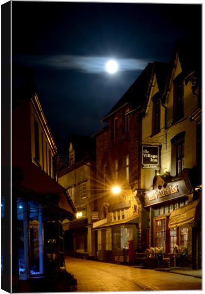 Full Moon Over Lynmouth Canvas Print by graham young