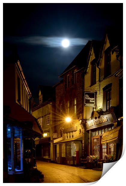 Full Moon Over Lynmouth Print by graham young