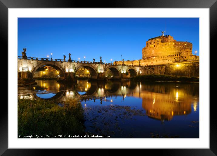 Castel San'tAngelo by the River Framed Mounted Print by Ian Collins