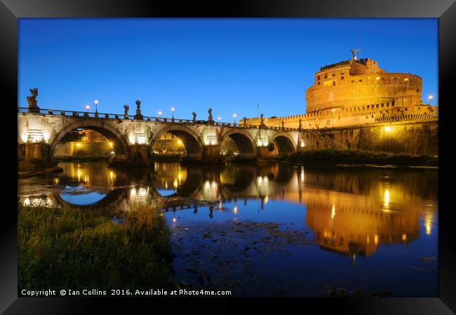 Castel San'tAngelo by the River Framed Print by Ian Collins