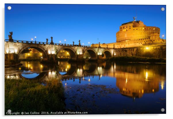 Castel San'tAngelo by the River Acrylic by Ian Collins