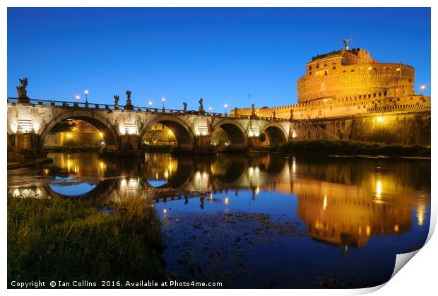 Castel San'tAngelo by the River Print by Ian Collins