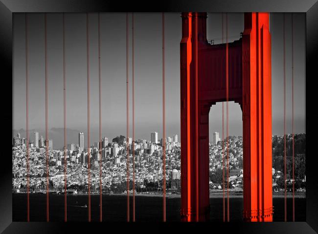 Golden Gate Bridge in Detail Framed Print by Melanie Viola