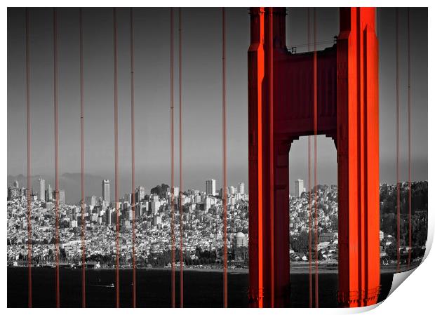 Golden Gate Bridge in Detail Print by Melanie Viola