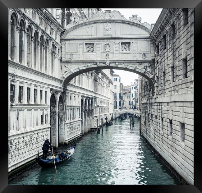 Bridge of Sighs, Venice Framed Print by Carolyn Eaton