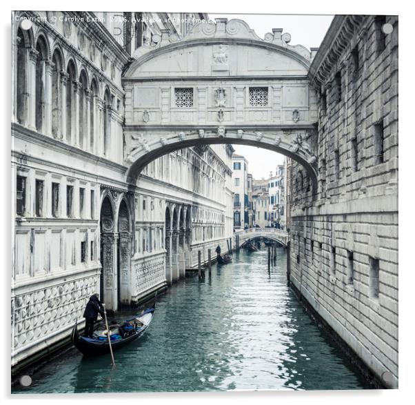 Bridge of Sighs, Venice Acrylic by Carolyn Eaton