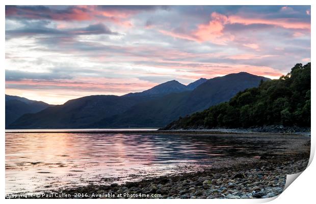 Loch Linnhe at Sunset Print by Paul Cullen
