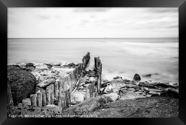 Lynmouth Sea defences. Framed Print by Paul Cullen