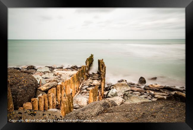 Lynmouth Sea defences. Framed Print by Paul Cullen