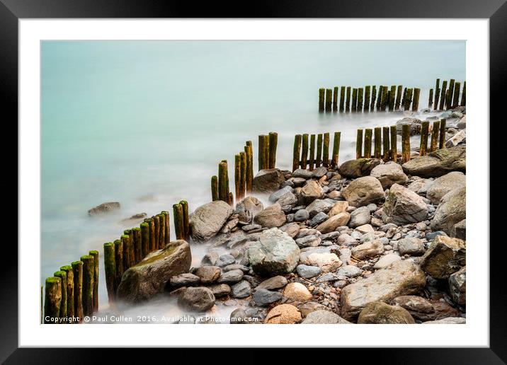 Sea Defences at Lynmouth Devon. Framed Mounted Print by Paul Cullen