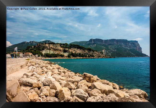 Cassis Coastline. Framed Print by Paul Cullen