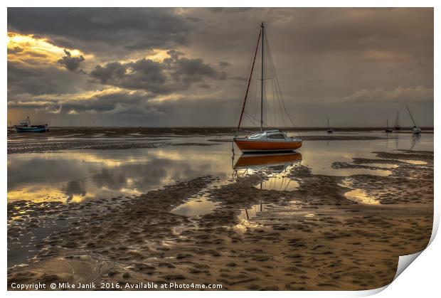 Sunset at Meols Print by Mike Janik