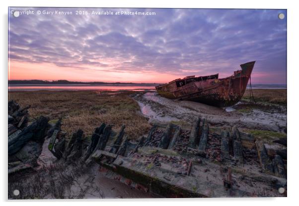 The Sun Rises Over the Wrecks  Acrylic by Gary Kenyon