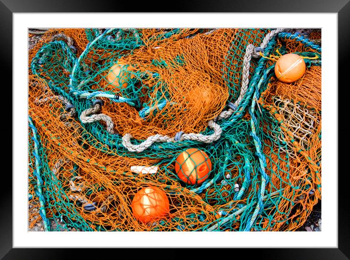 Fishing Nets Framed Mounted Print by Geoff Storey