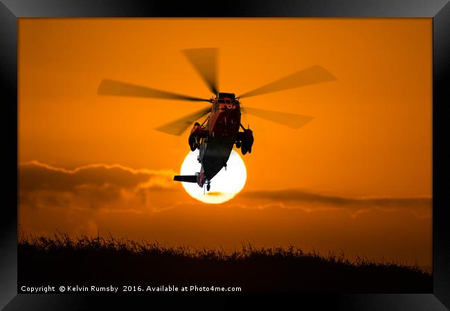 rescue helicopter Framed Print by Kelvin Rumsby