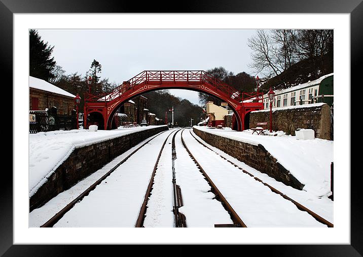 Snow at Goathland Railway Station Framed Mounted Print by Simon Marshall