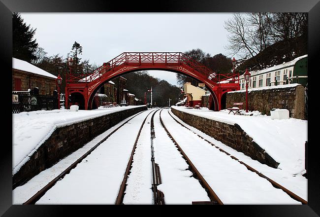 Snow at Goathland Railway Station Framed Print by Simon Marshall