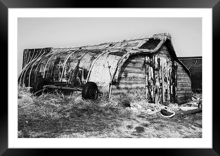 Boat Sheds on Lindisfarne Framed Mounted Print by Simon Marshall