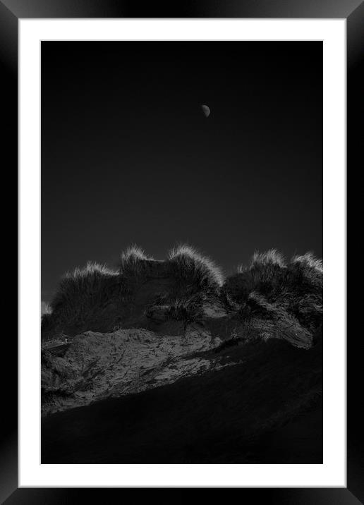 Moonrise Over The Dunes Framed Mounted Print by graham young