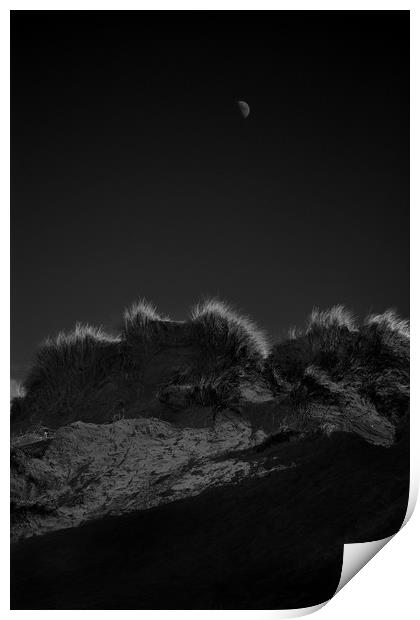Moonrise Over The Dunes Print by graham young