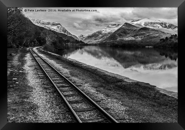 Llyn Padarn and Llanberis railway  Framed Print by Pete Lawless