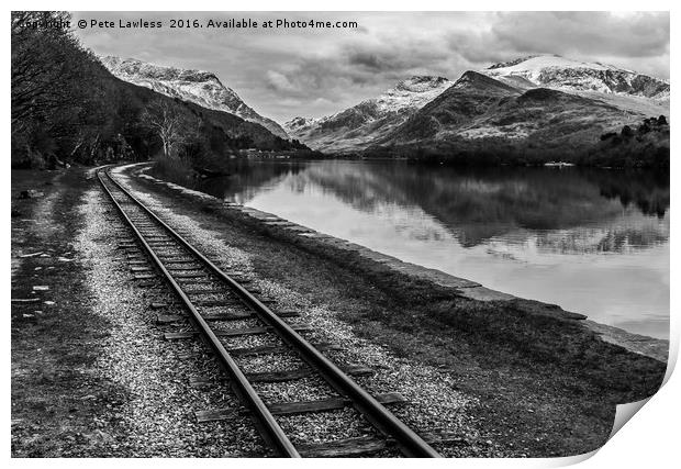 Llyn Padarn and Llanberis railway  Print by Pete Lawless