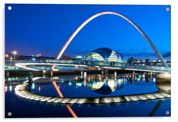 Millenium Bridge and Gateshead Sage Acrylic by Simon Marshall