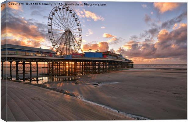 Central Pier Sunset Canvas Print by Jason Connolly