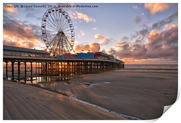 Central Pier Sunset Print by Jason Connolly