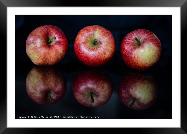 a trio of apples Framed Mounted Print by Sara Melhuish