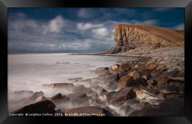 The Welsh Sphinx at Nash Point Framed Print by Leighton Collins