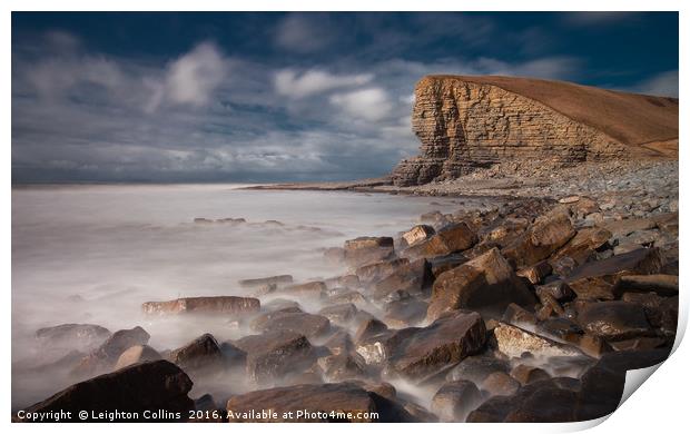 The Welsh Sphinx at Nash Point Print by Leighton Collins