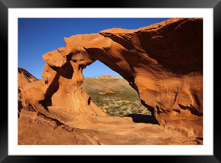 Red Desert Window Framed Mounted Print by Mike Dawson