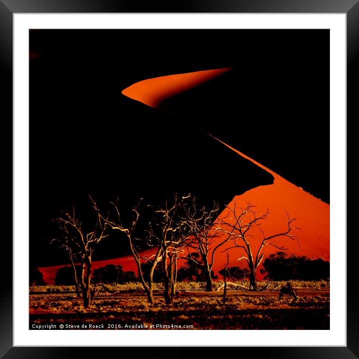 Dunes At Night Framed Mounted Print by Steve de Roeck
