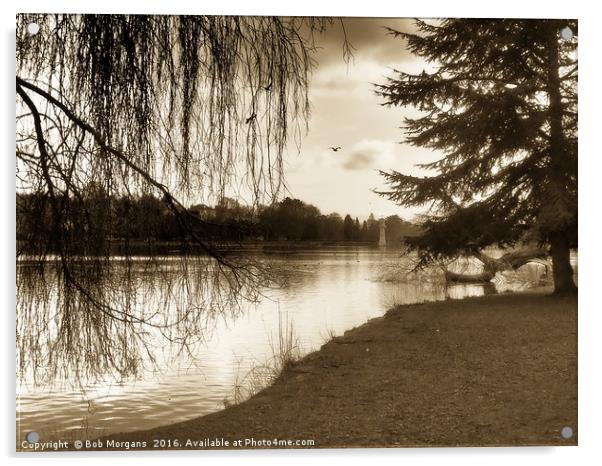 Roath Park Lake(Cardiff)                           Acrylic by Bob Morgans