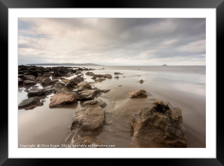 Rocks and Sand Framed Mounted Print by Chris Sweet
