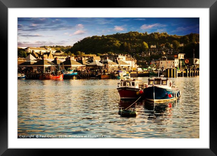 Oban Harbour, Oban, Argyle, Scotland. 28th August  Framed Mounted Print by Paul Cullen