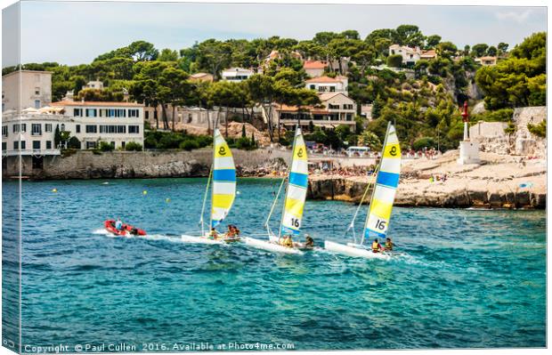 Cassis Harbour, Cassis France 13th August 2012. Canvas Print by Paul Cullen