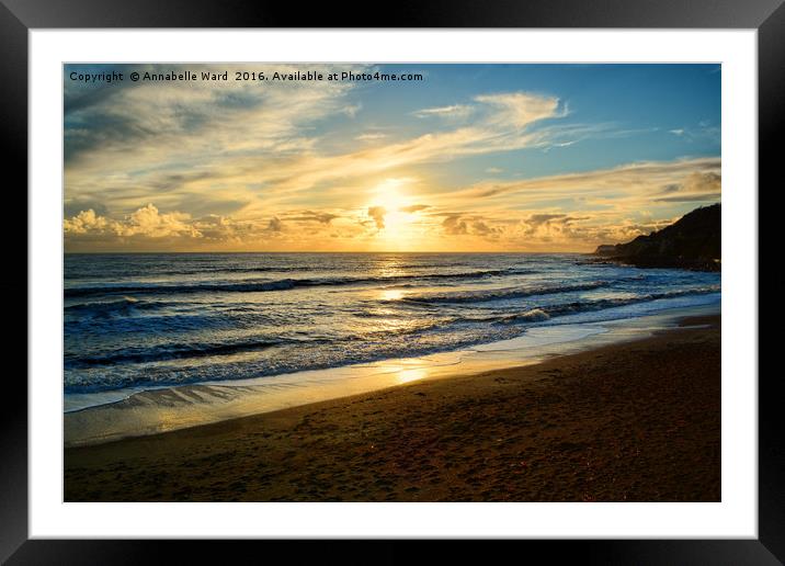Beach Sunset. Framed Mounted Print by Annabelle Ward