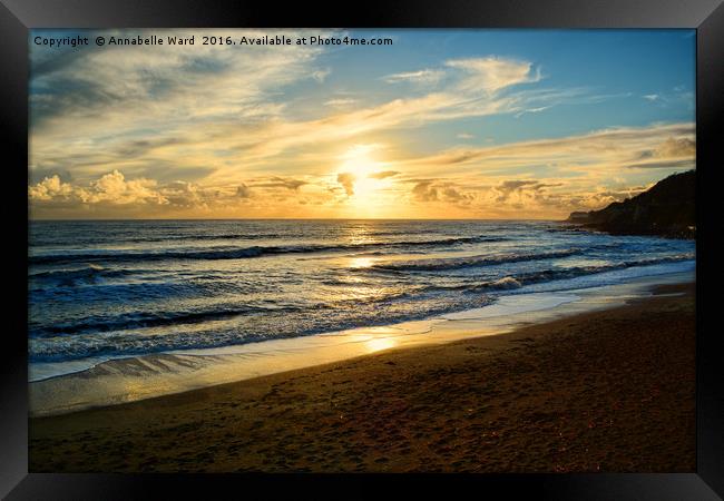 Beach Sunset. Framed Print by Annabelle Ward
