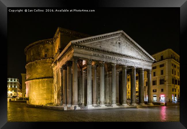 The Pantheon at Night Framed Print by Ian Collins