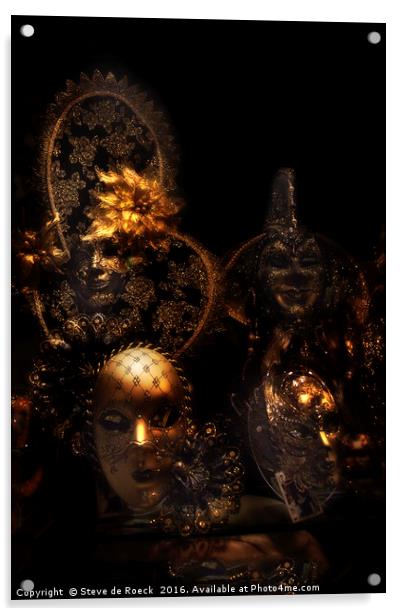 Masque; Black & Gold Acrylic by Steve de Roeck
