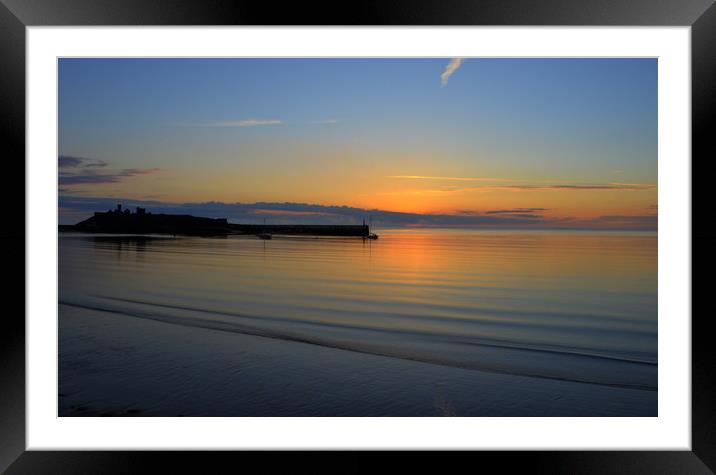 Sunset Peel Castle Isle of Man Framed Mounted Print by Julie  Chambers